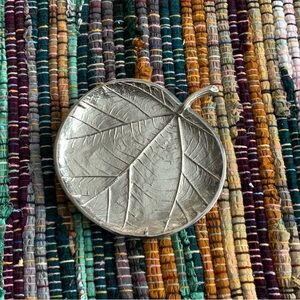 Metal Sea Grape Leaf Bowl.  NWT